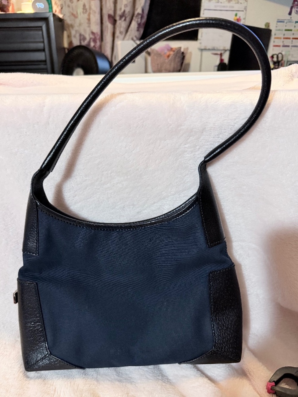 Vintage Salvatore Ferragamo Nylon & Leather Hobo Shoulder Bag